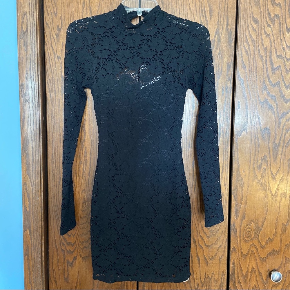 Windsor Black Lace Open Back Dress